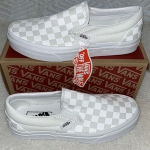 NWT White Checkered Vans